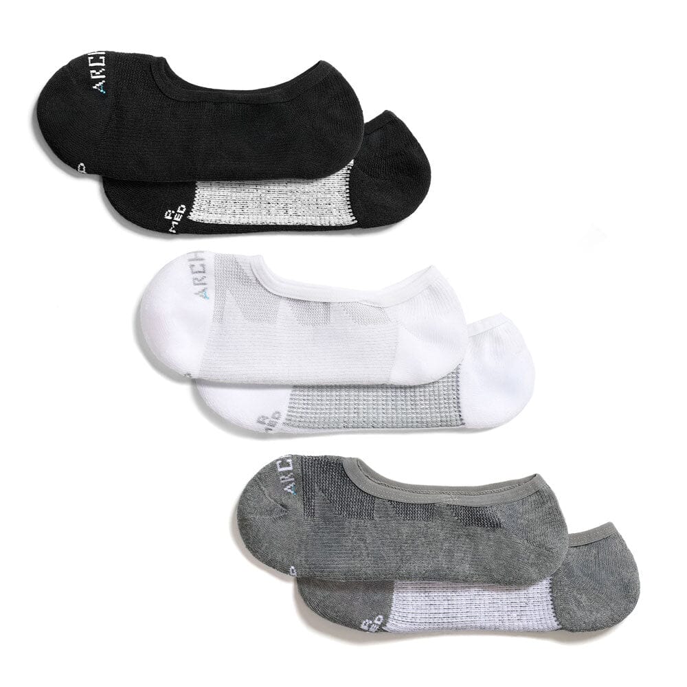 ArchTek® No Show Socks Bundles athletic socks ArchTek White/Black/Gray Combo 3 Pack Small